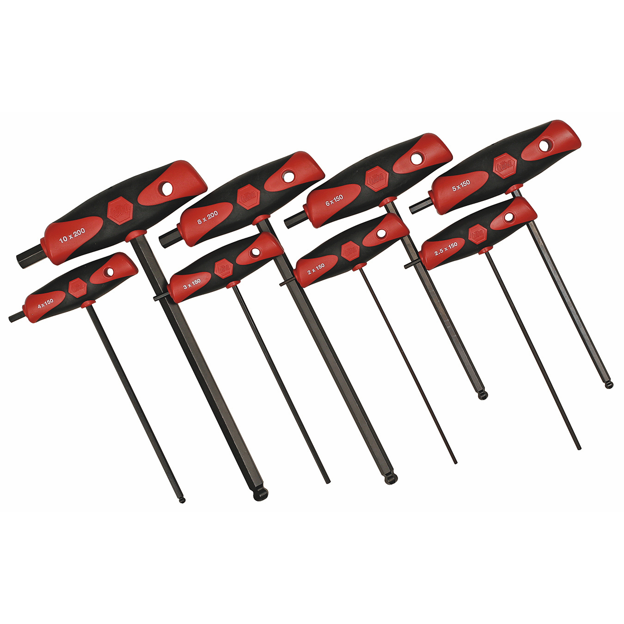 Wiha Tools SoftGrip Metric Hex T-Handle Set, 8-Pc., 2.0–10.0mm, Chrome-V-Moly Steel, Model# 33496